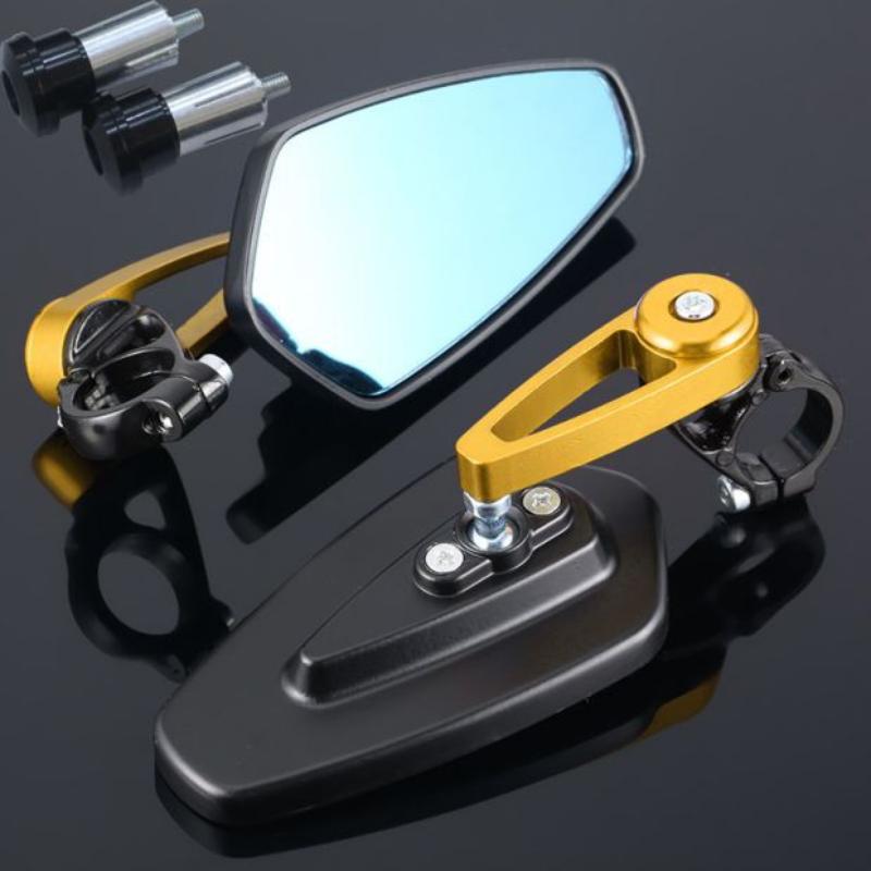 1 Pair Aluminum Alloy Motorcycle Rearview Mirrors Universal Adjustable Anti-shake for Scooters ATVs Street Bikes