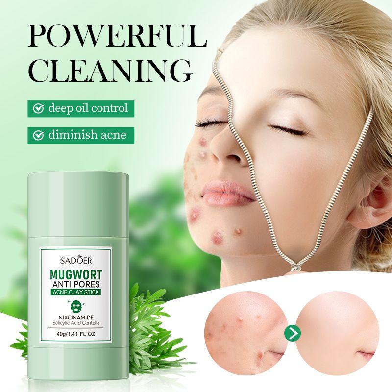 40g Mugwort Mud Mask Stick, Deep Cleansing, Removes Acne And Blackheads, Gently Repairs The Skin, Controls Oil And Moisturizes