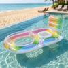 Sequins Colorful Inflatable Pool Float with Backrest - Single Person PVC Water Lounger