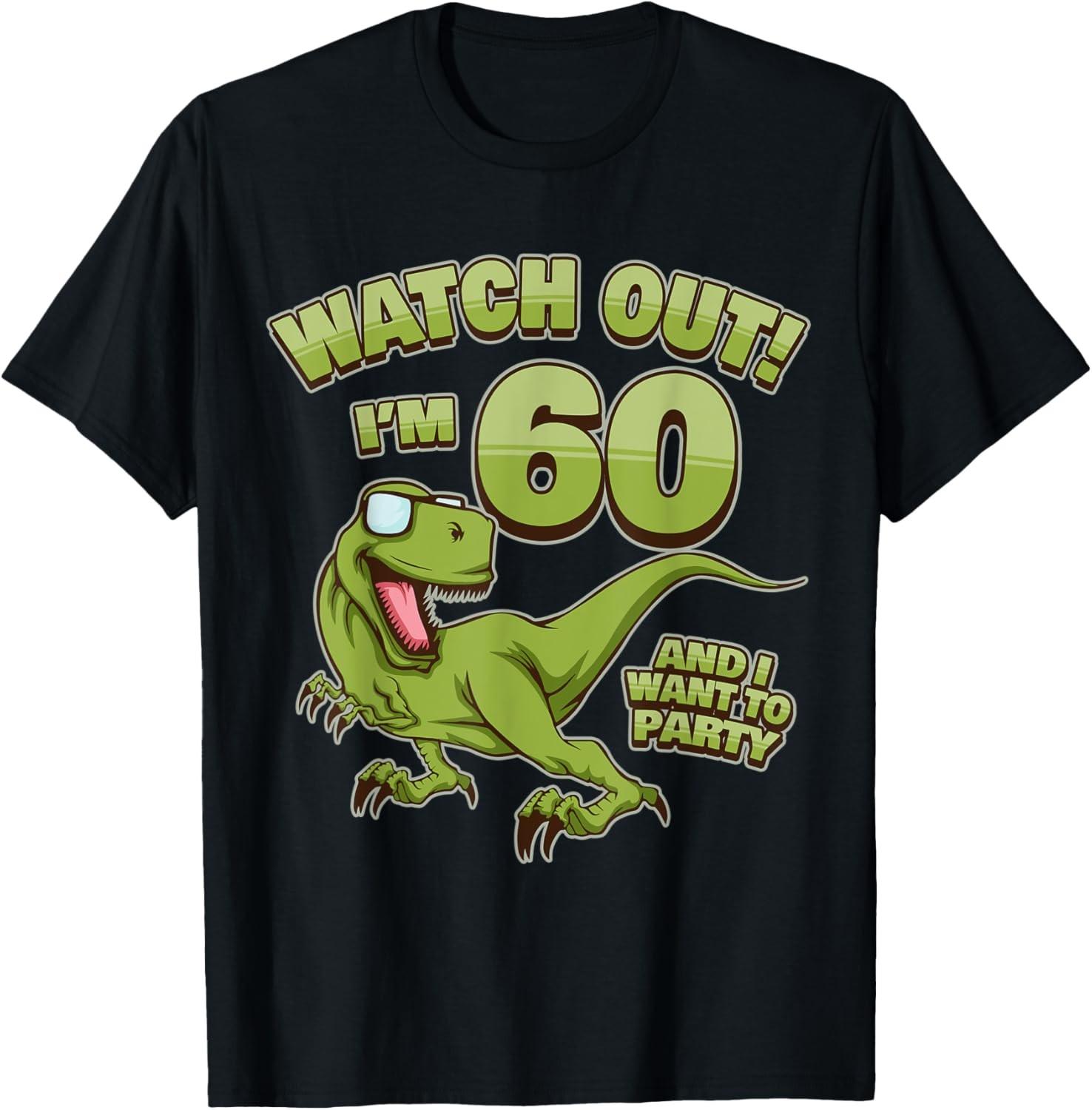 60th Birthday Saying Gift 60 Year Old Dinosaur T-Shirt S разноцветный