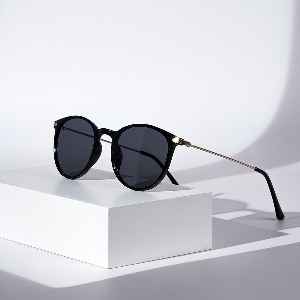 Ruiao Retro Round Sunglasses Women Luxury Classic Brand Designer Sun Glasses Fashion Black UV400 Sun Shades