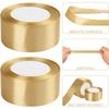 Cinta Dorada, 40 mm x 44 Metros(50 Yardas) Cinta Ancha, Cintas Gruesas de Satén Dorado para Envolver Regalos, Lazo para el Cabello, Floristería, Manualidades, Costura, Coche (22M/Rollo)
