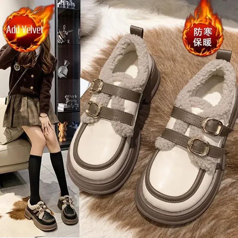 Fashion Large Size Warm Elegant With Medium Heels Snow Boots for Women Round Toe Woman Shoes High Quality Spring 2024 On Promotion 39 Pu