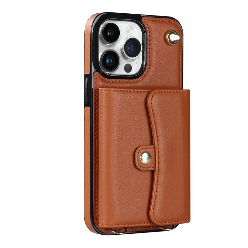 For iPhone 14 13 12 Mini 11Pro Max X/XS XR 8 7 Plus Wallet Leather Case with Long Lanyard Kickstand All-round Shockproof Cover