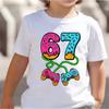 Kids 67 Themed Colorful Print TShirt Soft Cotton Fabric Breathable and Comfortable Ideal for Toddlers and Childrendf0384