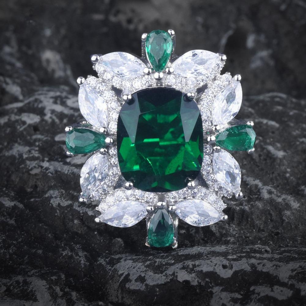 

BELLA BOX Роскошный комплект ювелирных изделий Papalachau fenda Color Emerald Royal Sapphire, подходящий для женского банкета и вечеринки, ювелирные изделия высокого класса No.2 зелёный