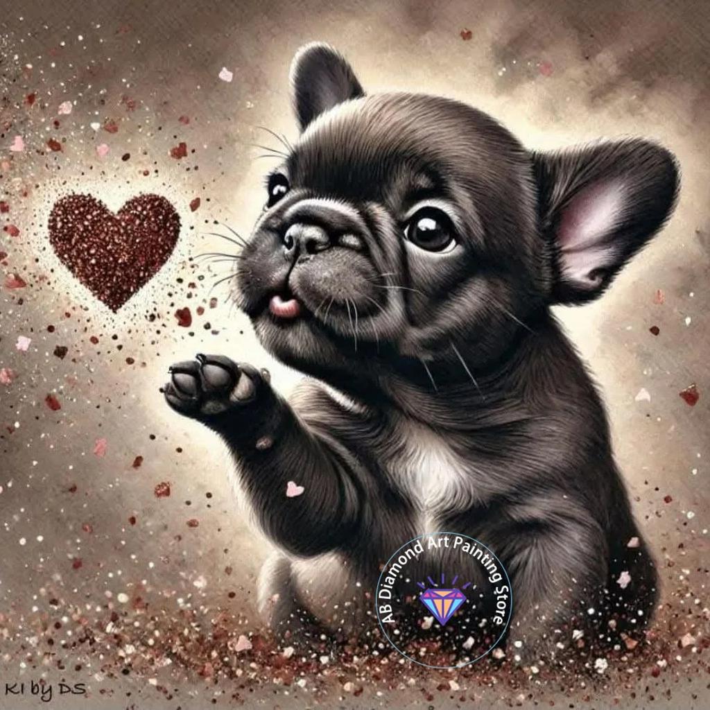 Cute French Bulldog Animal Diamond Painting Kit 5D DIY Dog Diamond Embroidery Cross Embroidery Handmade Art Gift Home Decoration