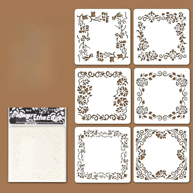 4/6pcs/set Floral Butterfly Stencil Templates for Scrapbook Wall Small Creative Design DIY Decor Stencils for Painting and Decor