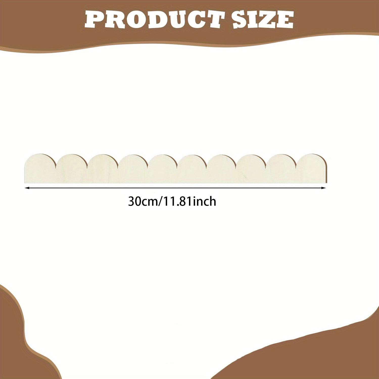 

12 PCS Fan-Shaped Wooden Window Moulding Decorative Border DIY Trim Moldings for Shelf