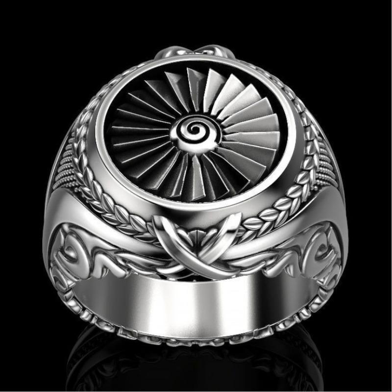 Creative Heavy Metal Turbine Ring Punk Punk Style Men's Atmospheric Accessories
