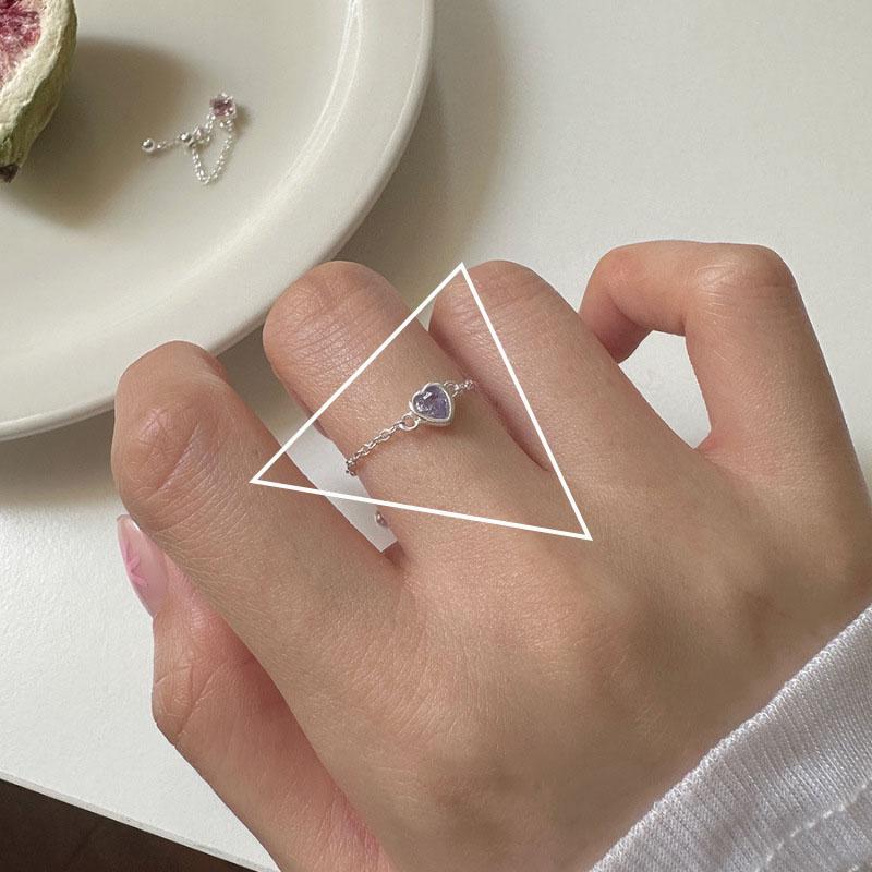VENTFILLE CopperChain Colour Zircon Ring for Women Girl Gift Design Versatile Ins Jewelry Dropshipping