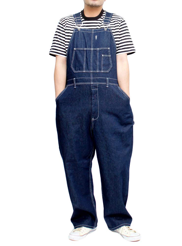 One Colors Men's Plus Size Denim Overalls, Relaxed Fit, One Wash, XL