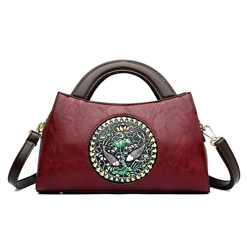 Women's bag new literary splicing fashion women's saddle bag portable shoulder messenger bag