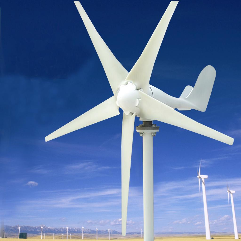400W 24V Wind Turbine Generator Kits Aerogenerator 5 Blades w// Charge Controller