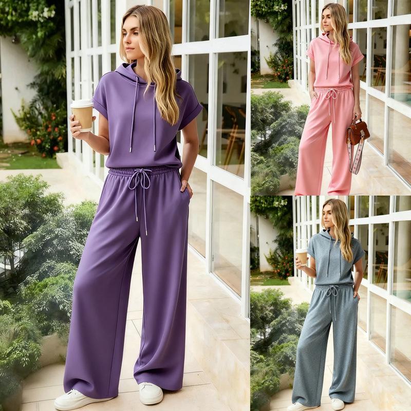 Европейский и американский женский повседневный модный спортивный костюм - Длинные брюки 3XL