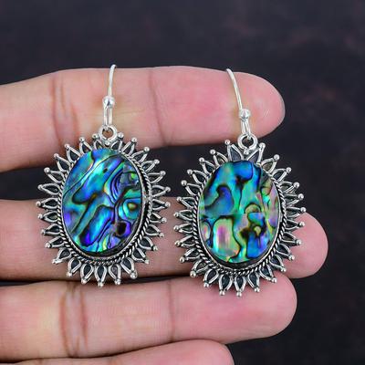 Abalone Shell Earring Natural Gemstone Earrings Antique Jewelry 925 Sterling Silver Earring Handmade Earrings Designer Jewelry Gifts For Her
