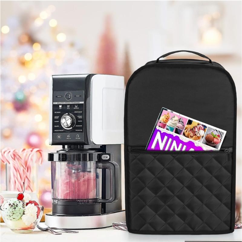 Hygienic Dustproof Cover with Accessories Pocket For Ice Cream Maker Waterproof Kitchen Appliance Protector With Handle