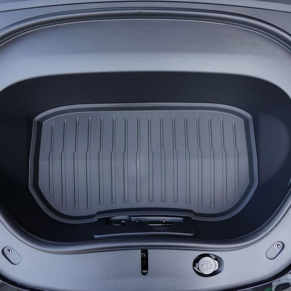 Trunk Mats for 2024 Tesla New Model 3+ Highland TPE Piano Key Style Front Rear Trunk Frunk Storage Waterproof Protective Pad