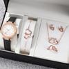 Damen Armbanduhr und Koordinierende Schmuckkollektion Anhänger Halskette Armband Ringe Ohrringe Modisches Damen Schmuckset