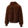 Nike Solid Color Zip Collar Long Sleeve Fleece Jacket Women jackets Brown HV2808-265