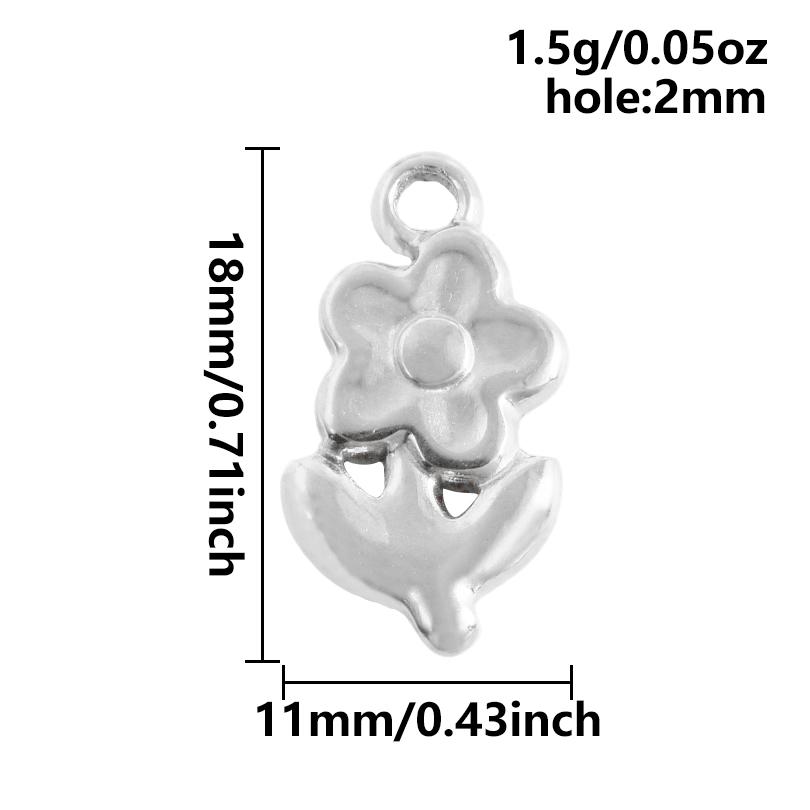 5pcs Kawaii Charm Flower Star Crab Stainless Steel Pendants For Jewelry Making Supplies Assorted Mini Charms In Bulk DIY Finding