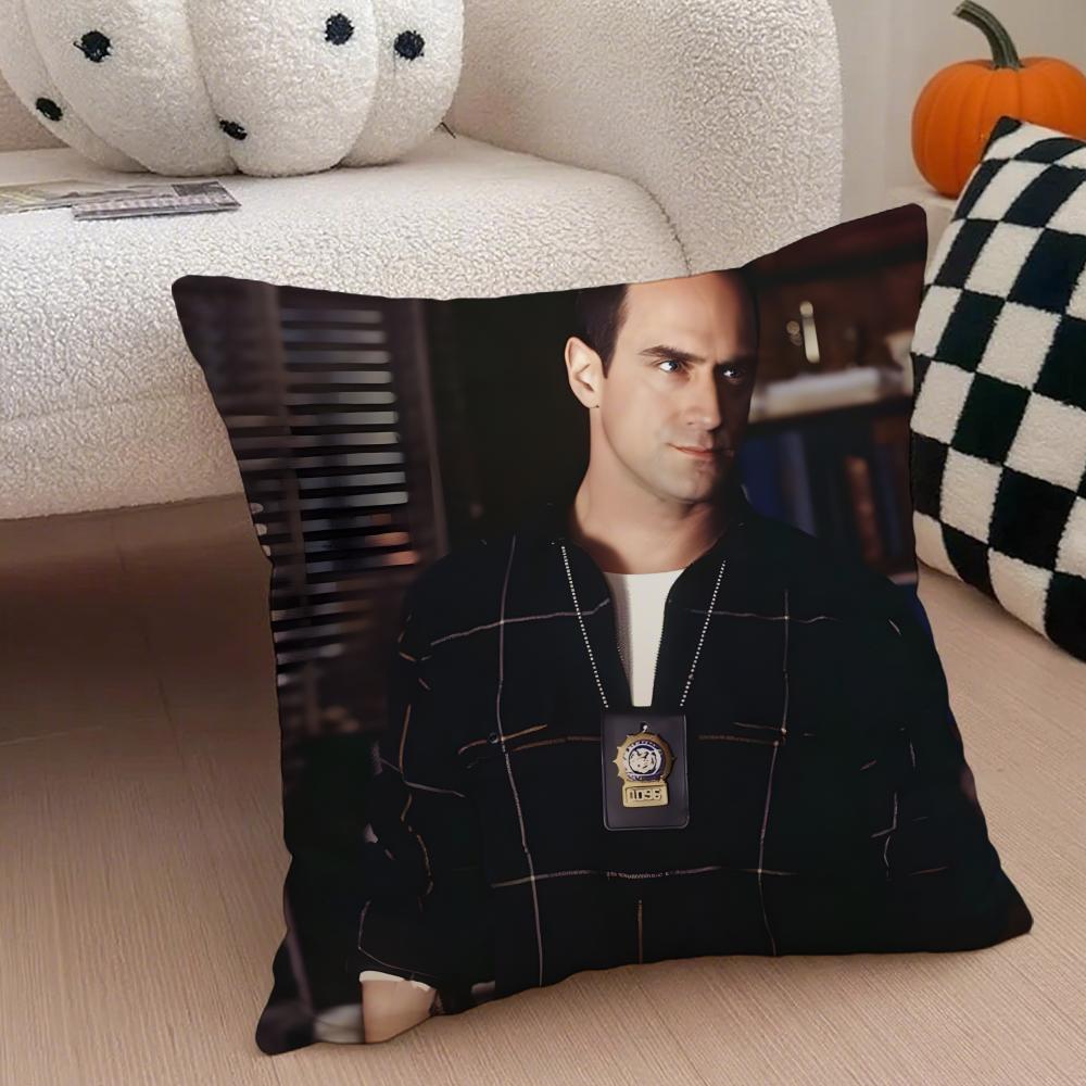 E-Elliot Stabler Cushion Cover Throw Pillow Cover Hidden Button Durable Polyester Chair Cushion