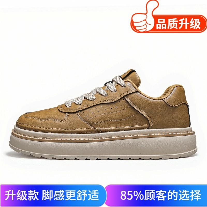 Autumn new youth retro leather casual shoes platform heightening board shoes