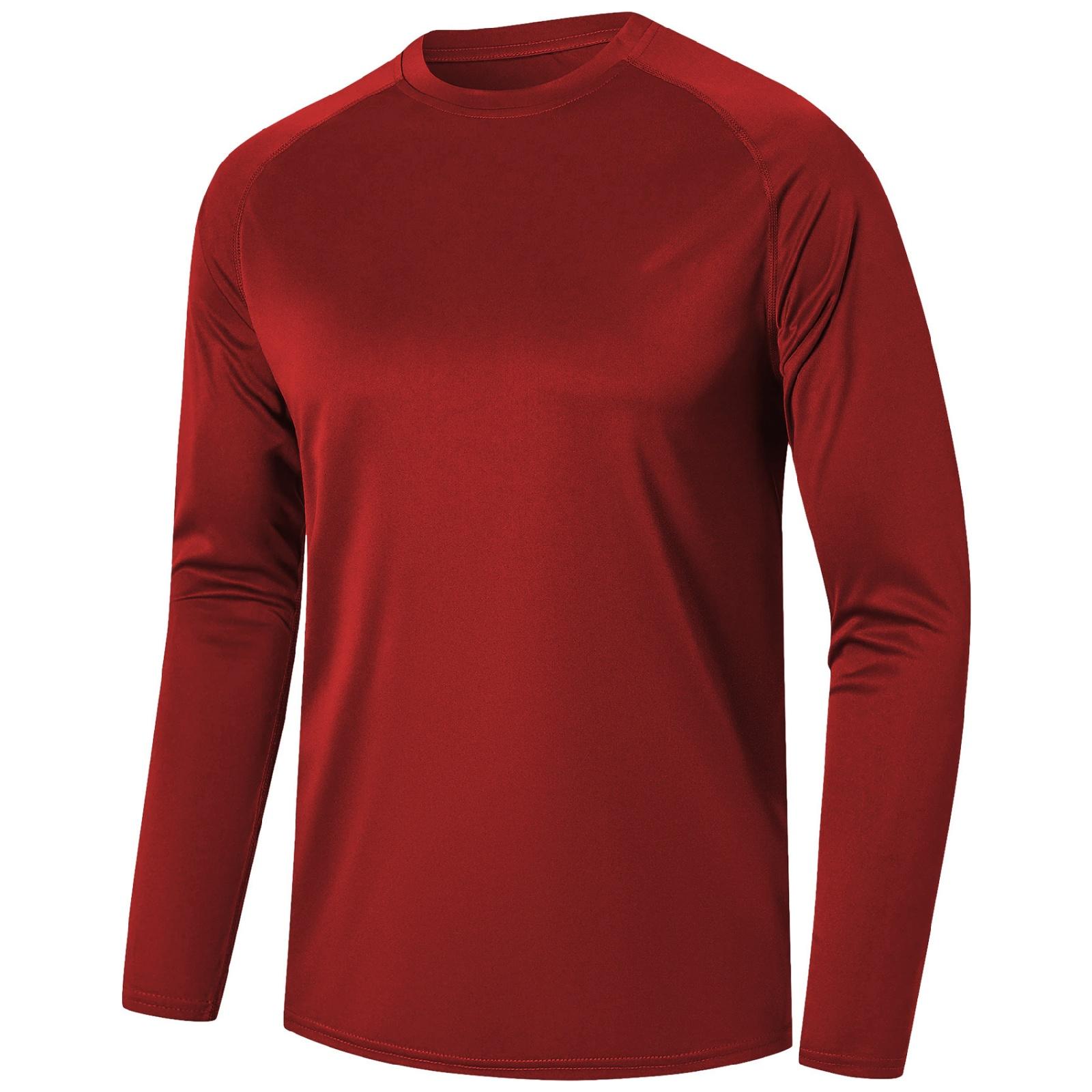 

Men s Casual Sports Lightweight Quick-drying Long-sleeved Base Layer Top XL красный