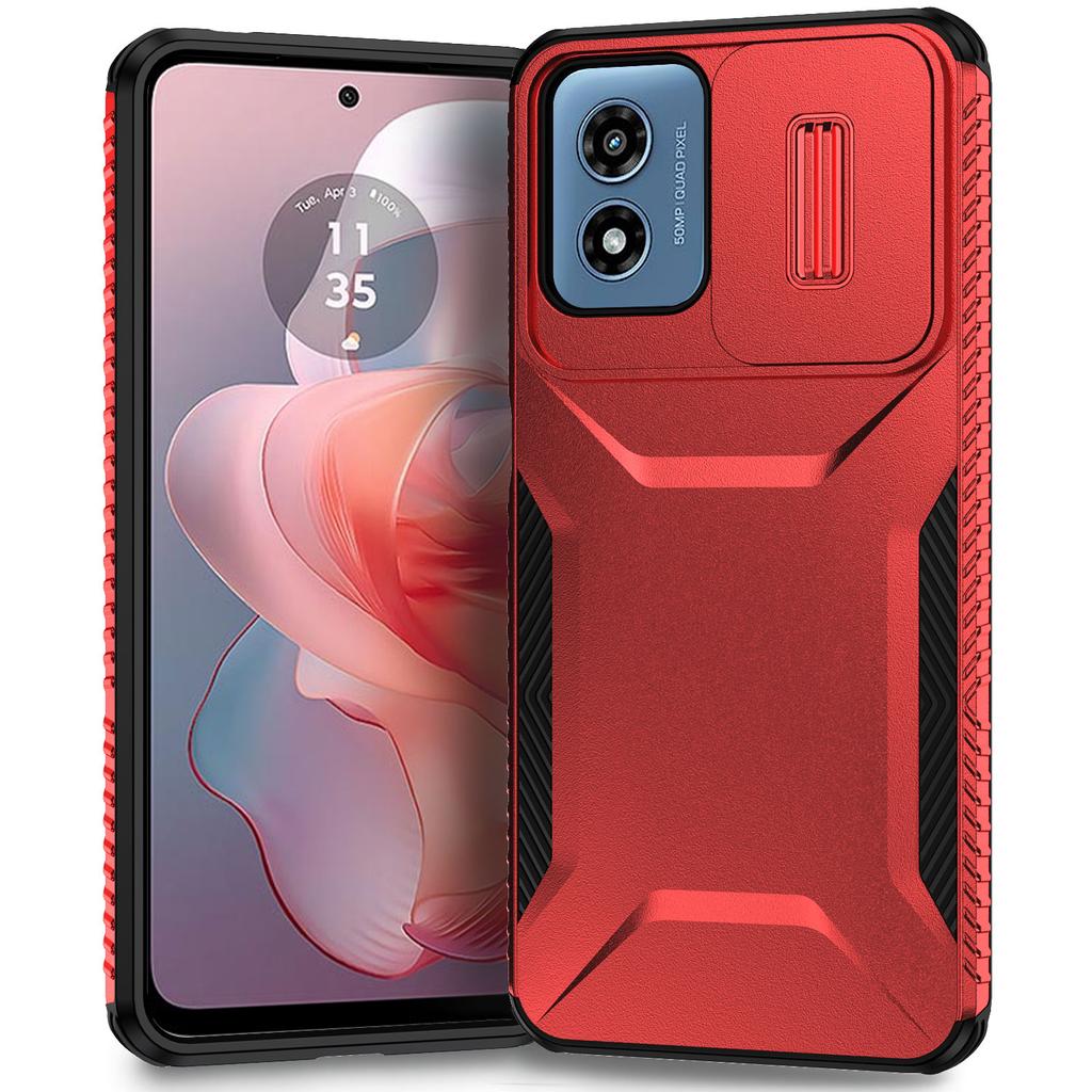 For Motorola Moto G Play (2024) 4G/G22 Case Slide Lens Protection TPU+PC Shockproof Phone Cover