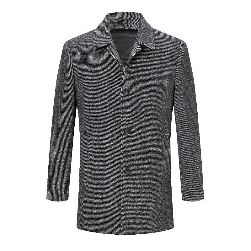 2025 Men's Double-Sided Cashmere & Wool Autumn-Winter Business Coat with Down Liner