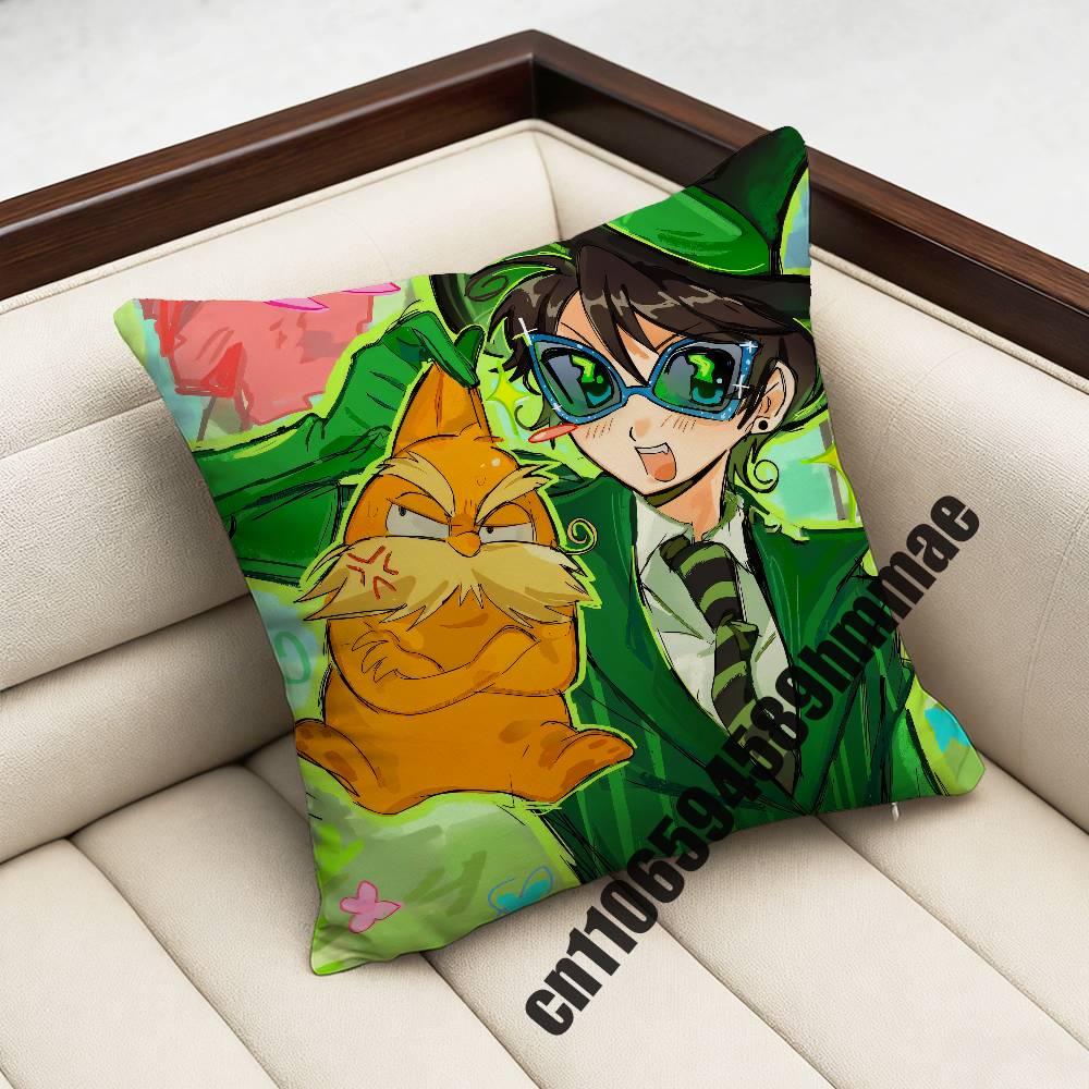 For L-Lorax Onceler Once Ler Throw Pillow Case Sham 45X45Cm 40X40Cm Square Car Pillowcase Pad Cushion Cover