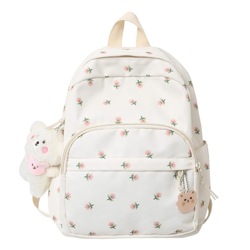 Women ins small floral backpack girls junior high school college students school bag