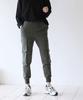 Ppaeppae Elastic Waist Two-Big Pocket Stretch Cargo Jogger Pants