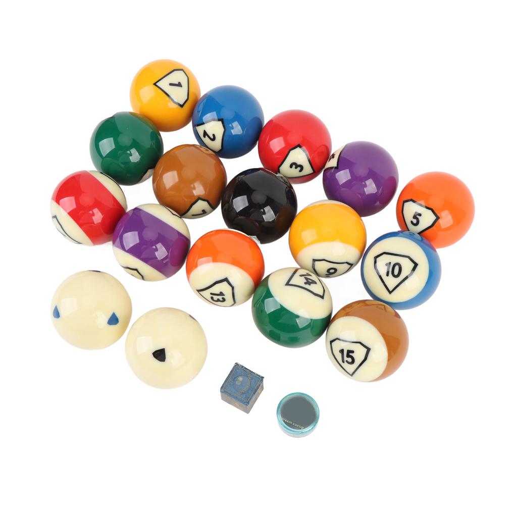 17 PCS Pool Balls Set Standard 16A 16 Colors 57.2mm Dia Resin Professional Billiard Table Balls for Home Entertainment