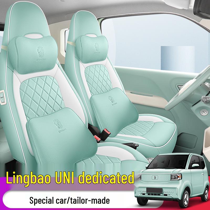Lingbao UNI Cartoon Car Seat Cover - Full Coverage, Wear-Resistant Leather.