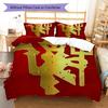 Man Utd Bedding Quilt Set Quilt Cover Pillowcase Home Decoration Birthday Gift (1 * Duvet Cover + 2 * Pillowcase, Without Core)