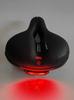 Mountain Bike Saddle with Center Hole, Cushion, USB Charging Tail Light Holder, Shock Absorbing Ball, and Lighted Seat Bag