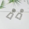 Sincere Jewelry European and American Exaggerated Atmosphere Matte Hipster Geometric Earrings, Creative Personalized Relief Trapezoidal Long Gold