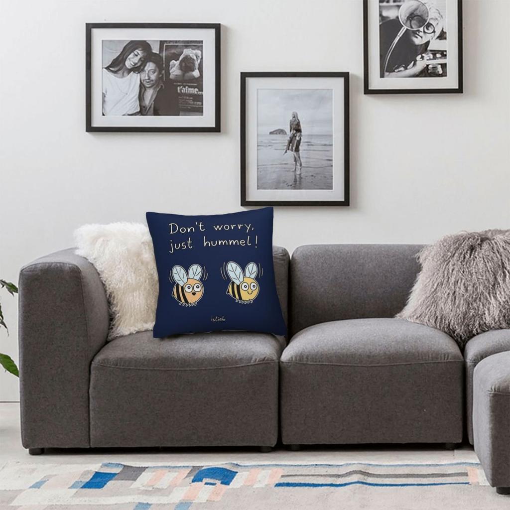 Don'T Worry Just Hummel Bumblebee Square Pillowcase Polyester Linen Velvet Printed Zip Decorative Throw Pillow Case Room Cover
