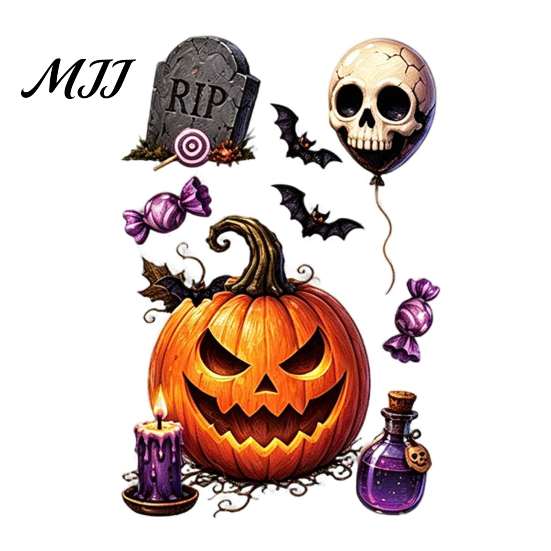 Decorative Vampire Clings Halloween Static Window Clings, Pumpkin Ghost Mummy Cartoon Decals, Easy Paste Art Self-Adhesive for Glass Door Mirror Shop
