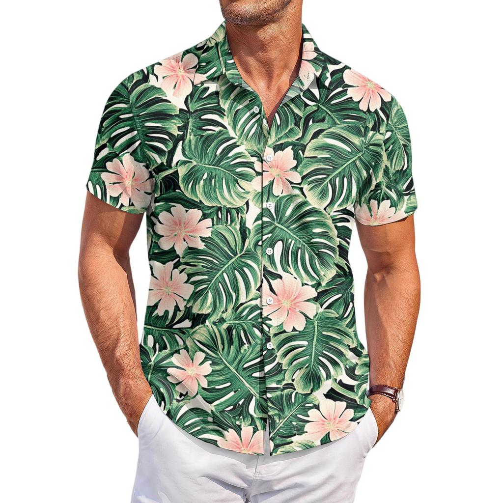 Men's Casual Fashion Printed Short-Sleeve Shirt