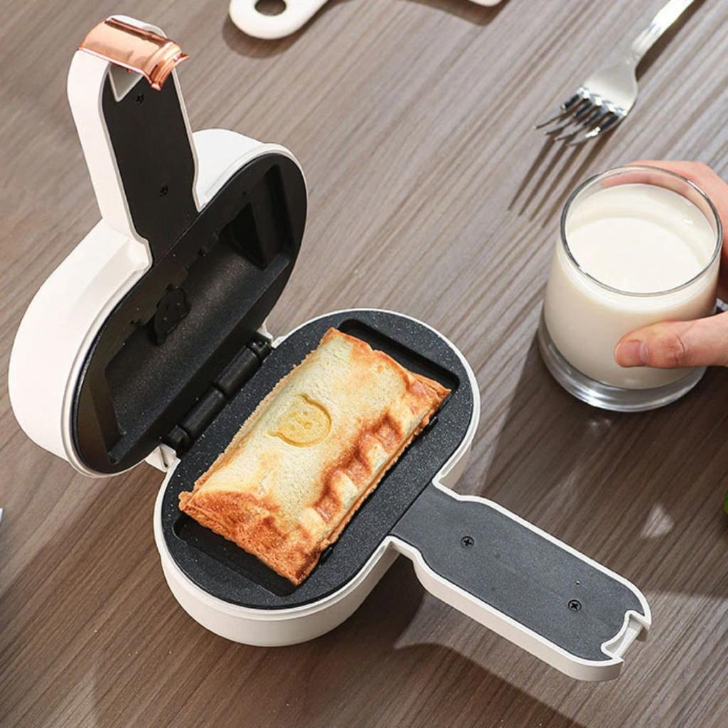 Compact Multifunctional Breakfast Maker, Mini Sandwich Panini Toast Grill Hot Dog Machine for Kitchen