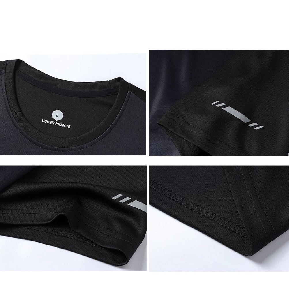 Anzn Short Sleeve Summer Oversized Gradient Running Loose Round Plus Sizes and Fall Men's T-Shirt, Sportswear, Tee, Print, Casual, Wear, Fit, Stylish,