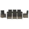 Garden Dining Set 9 pcs Grey Poly Rattan