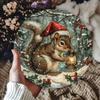 Pc Vintage Christmas Squirrel Aluminum Sign X Inch Festive Metal Wall Decor IndoorOutdoor Tintype Art Fun Animal Design