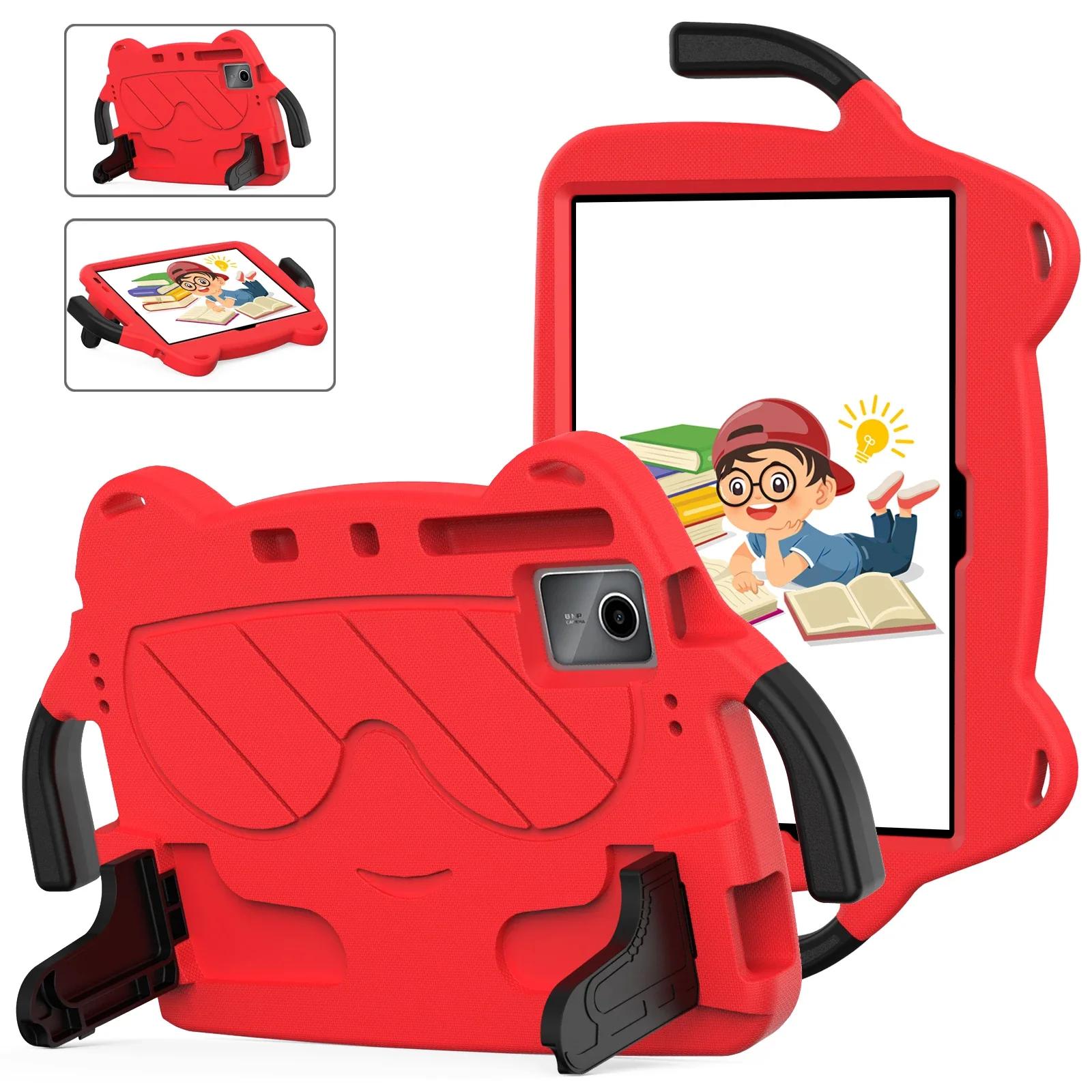 Étui Support EVA pour Enfants pour Doogee T30S T30 Pro 11 Pouces Support Dessin Animé Housse de Tablette avec Poignée Anti-Choc Funda Doogee T30S 2024 rouge