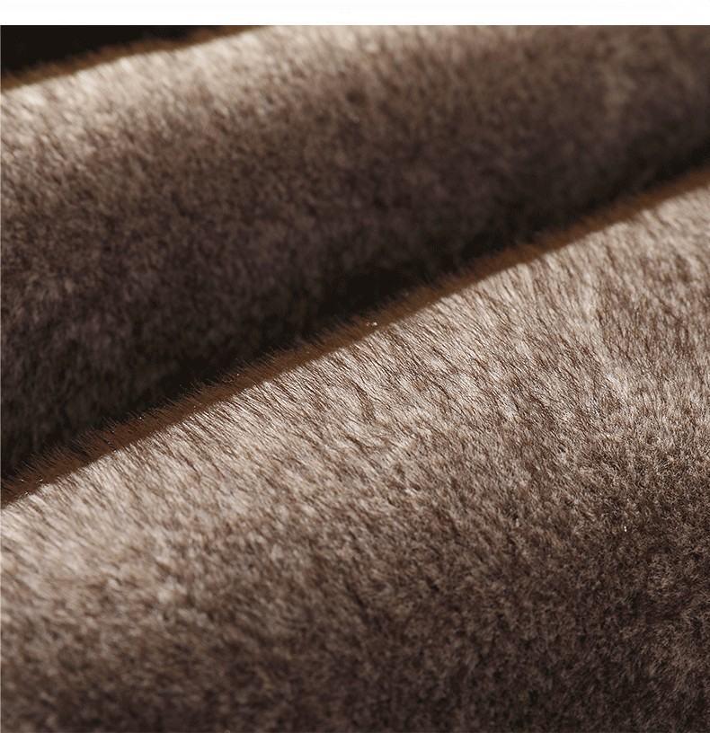 Herren Plus Size Leder- und Pelz-Reversjacke - Herbst/Winter Kollektion