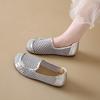 2025 summer new knitted mesh comfortable hole shoes women's one-pedal breathable soft-soled soft-sided casual Doudou shoes