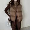 Damen Daunenweste 95% Weiße Entendaune Puffer Ärmellos Warm Winterjacke Koreanischer Stil Lockerer Schnitt