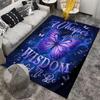 Purple Butterfly & "Whisper of Wisdom" Non-slip Rug Suitable for Living Room and Bedroom Sofas